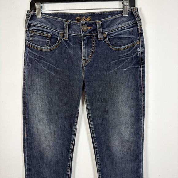 Silver Jeans Co Women 28 x 26 Suki Mid Rise Skinny Jeans Dark Wash Stretch Denim - Picture 9 of 11